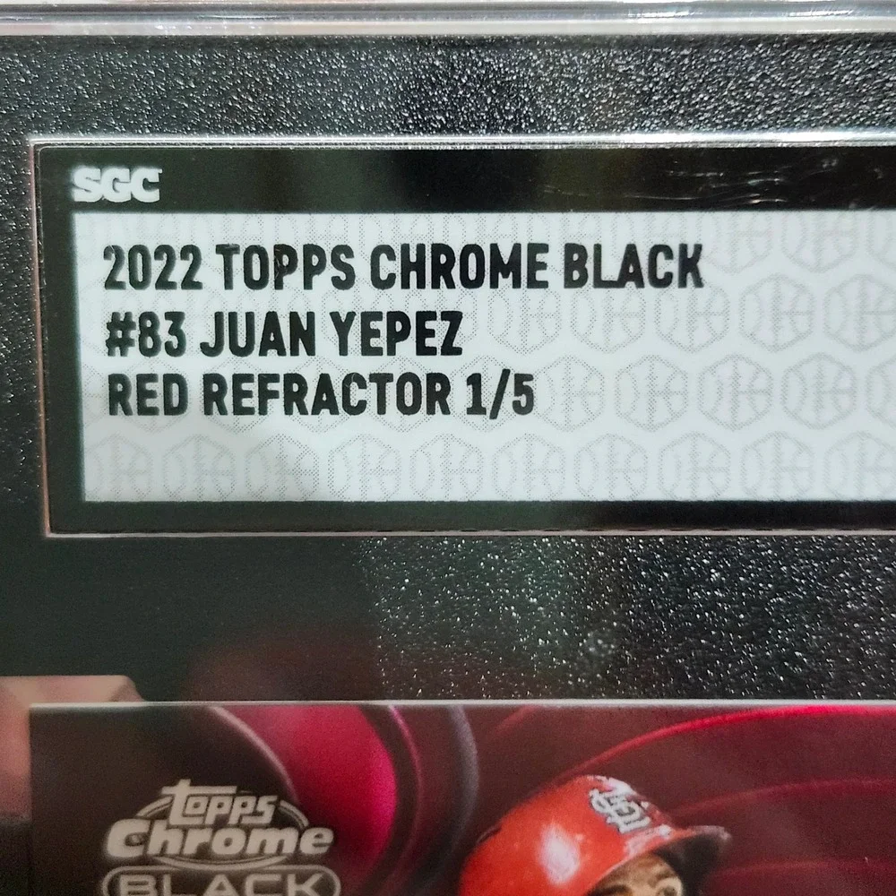 2022 Topps Chrome Black Juan Yepez #83 Red Refractor 1/5 SGC 10‎ Rookie Card